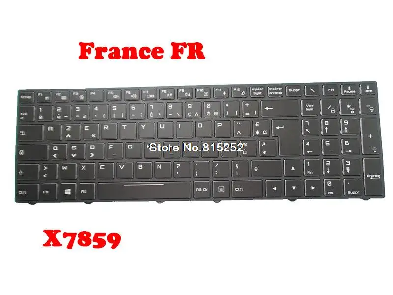 Laptop Keyboard For MEDION ERAZER X7859 MD61141 MD61104 MD61176 MD63050 With Frame With Backlit France FR/Spanish SP