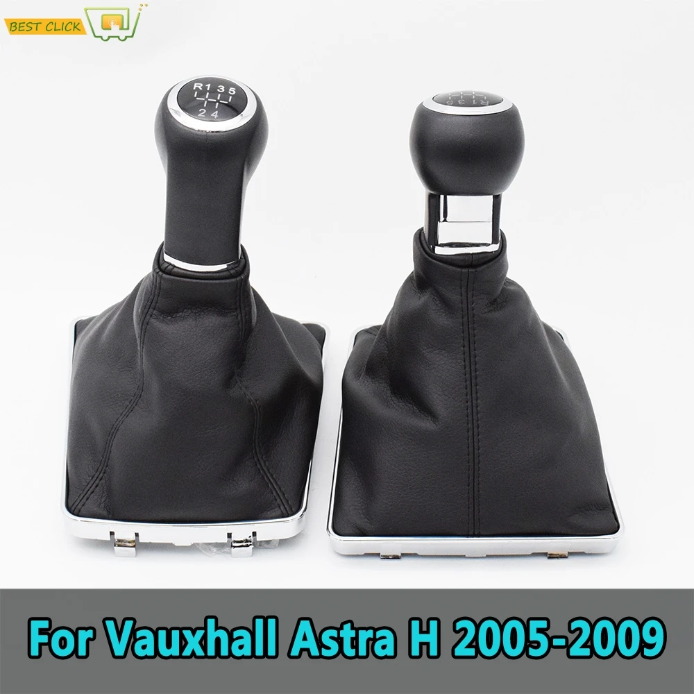 For Opel/Vauxhall Astra H 5/6 Speed Car Gear Shift Knob Lever Pen Stick Gaitor Boot Cover 2005 2006 2007 2008 2009