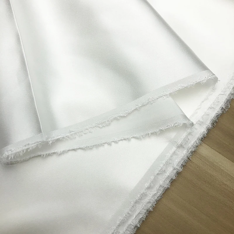 Real Silk 16 MM Off White Spandex  Satin Silk Dress Fabric Sewing Accessories  Stretch Fabrics for Sewing Clothes by The Meter