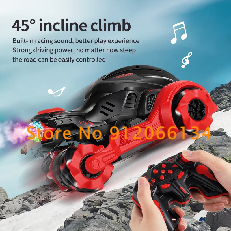 1:18 360-Degree Stunt Rotation Radio Controlled Smoke & Water Car 30Min Smart  Demonstration Dynamic Sound Cool Lighting RC Cars