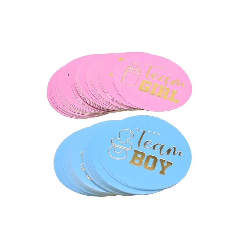 

24/48pcs Team Boy Team Girl Stickers Gender Reveal Boy Or Girl Paper Stickers Baby Shower DIY Scrapbook Cookies Package Supplies