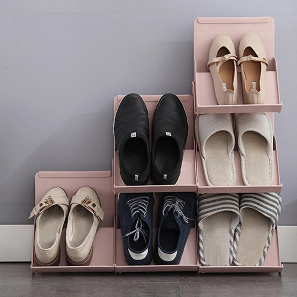 Creative Shoes Rack Easy Assembled Storage Organizer Space Saving Rack Shelf Portable Plastic Shoerack For Home Entryway