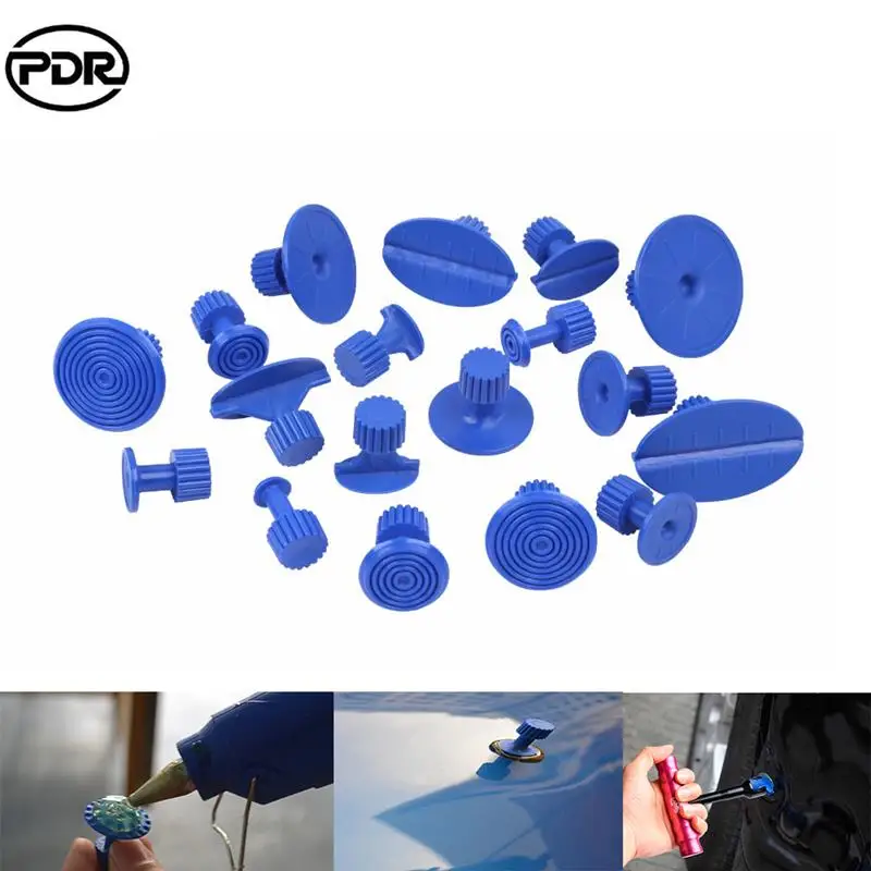 PDR Glue Tabs PDR Tool 18Pcs Blue Glue Gasket Auto Body Paintless Dent Repair Auxiliary Tools Fungus Suction Cup Sucker