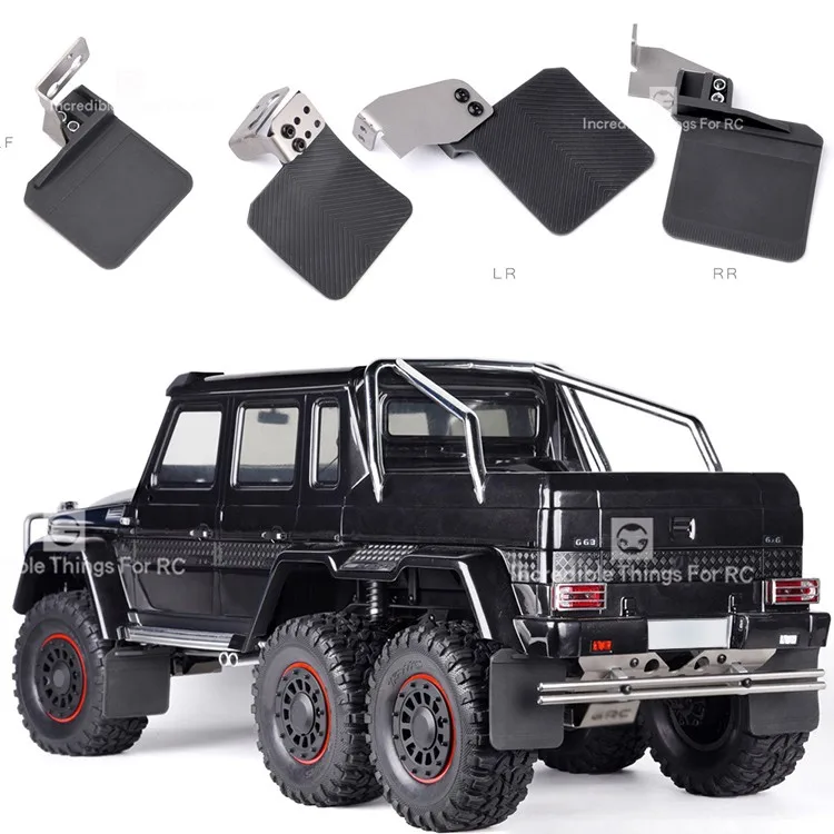 4 sztuk przedni tylny gumowy błotnik błotnik z wspornik metalowy dla 1/10 zdalnie sterowany samochód gąsienicowy Traxxas Trx-4 G500 Trx6 G63 6*6 4*4