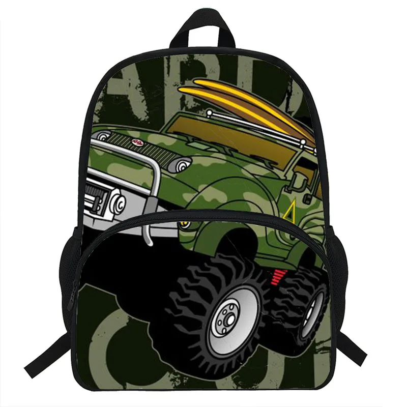 16INCH Kids Schoolbag Cute Student School Backpacks  Truck Printed  Bagpack Primary Mochila For Teenagers Boys