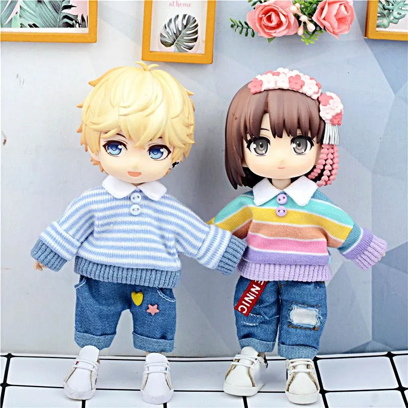 

OB11 Long Sleeve Sweater Top Hoodie For 1/12 BJD GSC Colorful Tops Doll Clothes