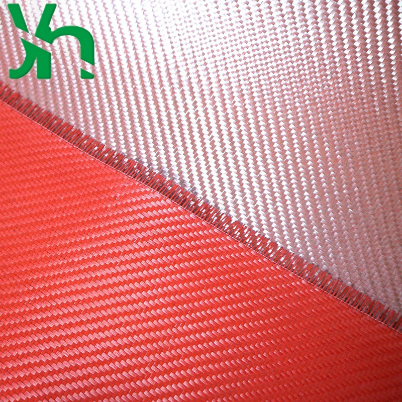 Electroplated glass fiber fabric 2×2 twill red/yellow/blue/silver, 280gsm