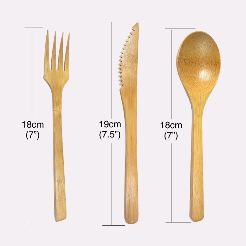 Bamboo tableware 9PCS Set Reusable Tableware Spoon for Knife Natural Wooden Bamboo Cutlery for Salad Tools Vegetarian Utensil