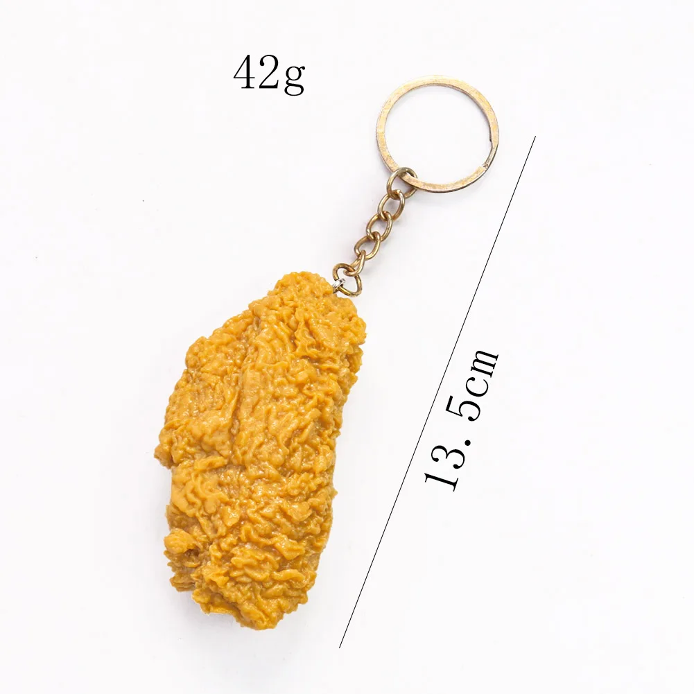 Simulierter Hähnchen-Schlüsselanhänger: Pommes Frites, Hähnchenschenkel, Chicken Nuggets – Restaurant-Gastgeschenk, Koch-Schlüsselanhänger – Detail 2