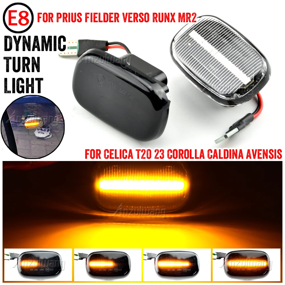 2PC Led Dynamic Side Marker Turn Signal Light For Toyota Corolla E10 11 12 Celica T20 T23 Carina T19 MR 2 W20 30 Starlet EP90 91