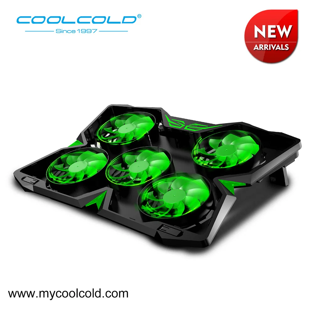 PADS COOLCOLD di Gioco Del Computer Portatile del dispositivo di Raffreddamento di Raffreddamento Pad Di Raffreddamento con 5 LED Ventole per 12-17 Del Computer Portatile