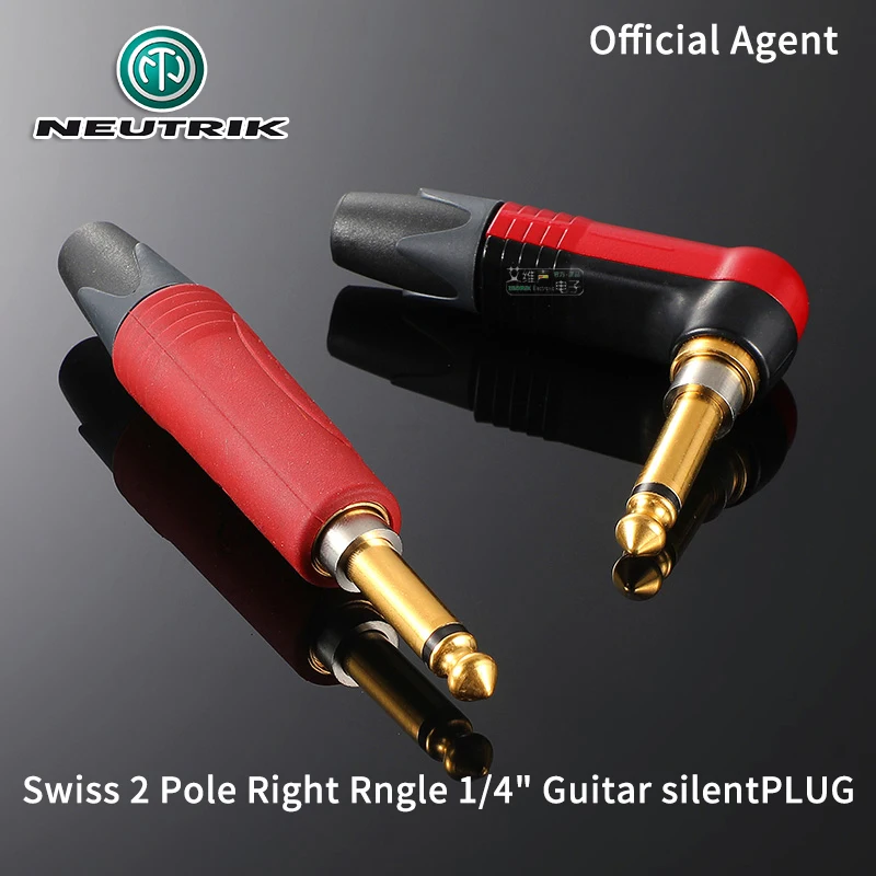 Neutrik Mutes gitara audio SilentPLUG 2-biegunowy kąt prosty pozłacany 1/4 \