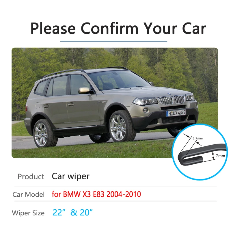 Car Wiper Blades for BMW X3 E83 2004 2005 2006 2007 2008 2009 2010 Front Windscreen Windscreen Wipers Car Accessories Stickers