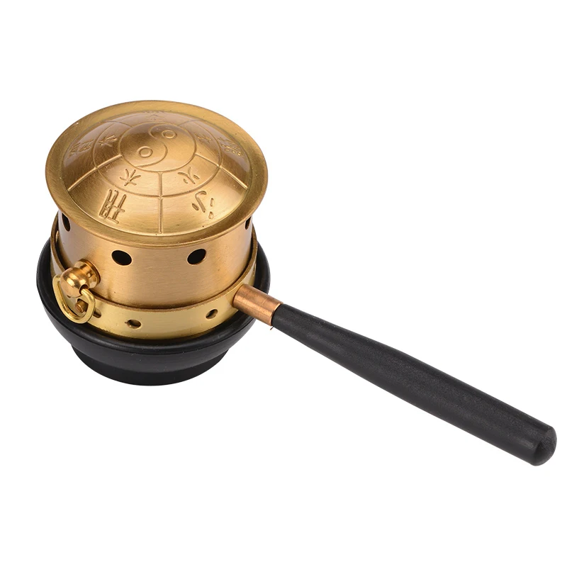 

Moxa Stick Wormwood Burner Copper Moxibustion Pot Moxa Box Heat Body Massager Acupuncture Point Massage Tool