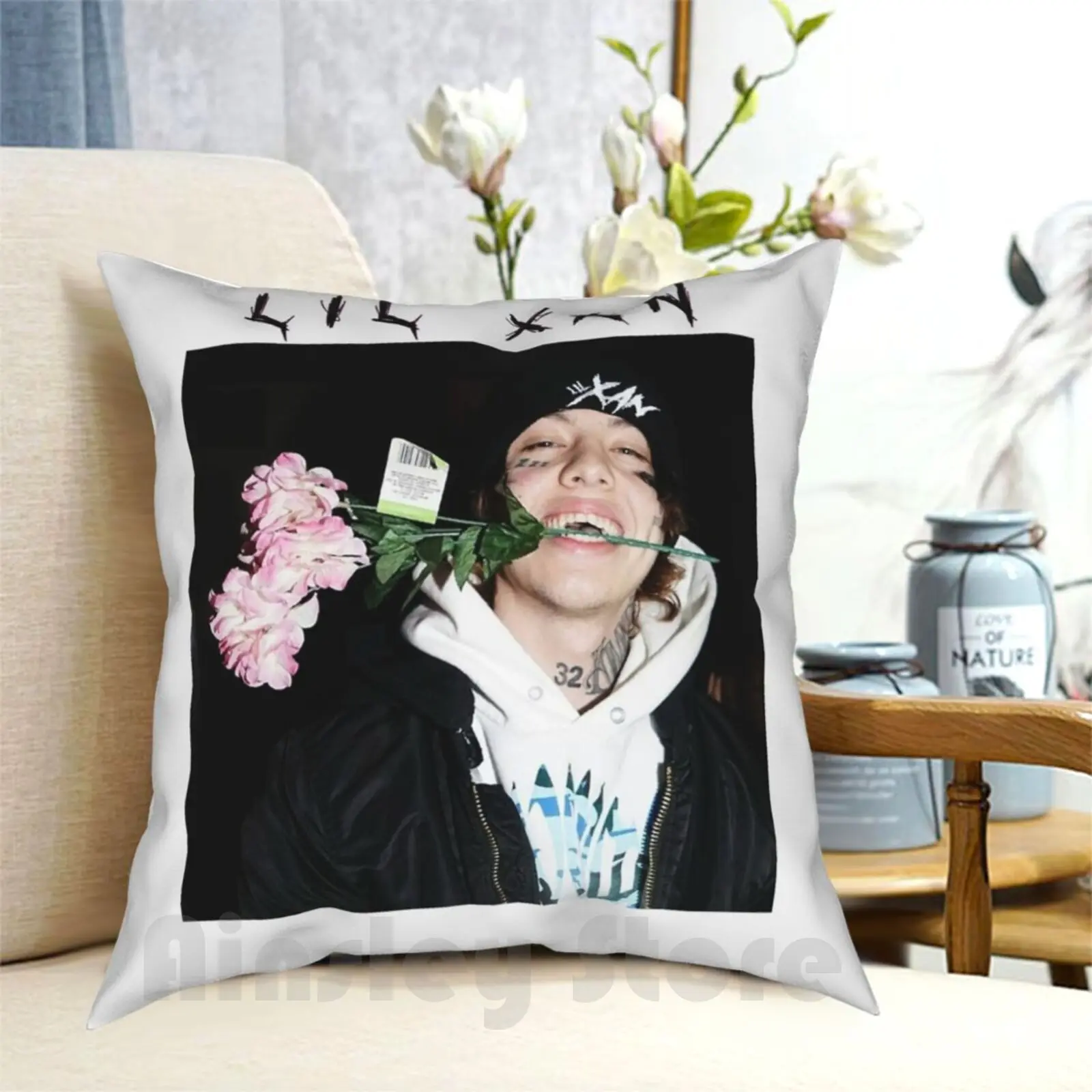 كيس وسادة ليل زان مطبوع للمنزل وسادة رمي ناعمة ليل زان شاناركي ساوند كلاود مغني الراب موسيقى ليل زان