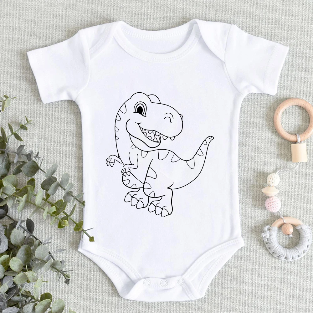 

Cartoon Dinosaur Print Newborn Baby Rompers Toddler Girls Cotton Bodysuits Cute Infant Boys Jumpsuit Outfits Kids Clothes