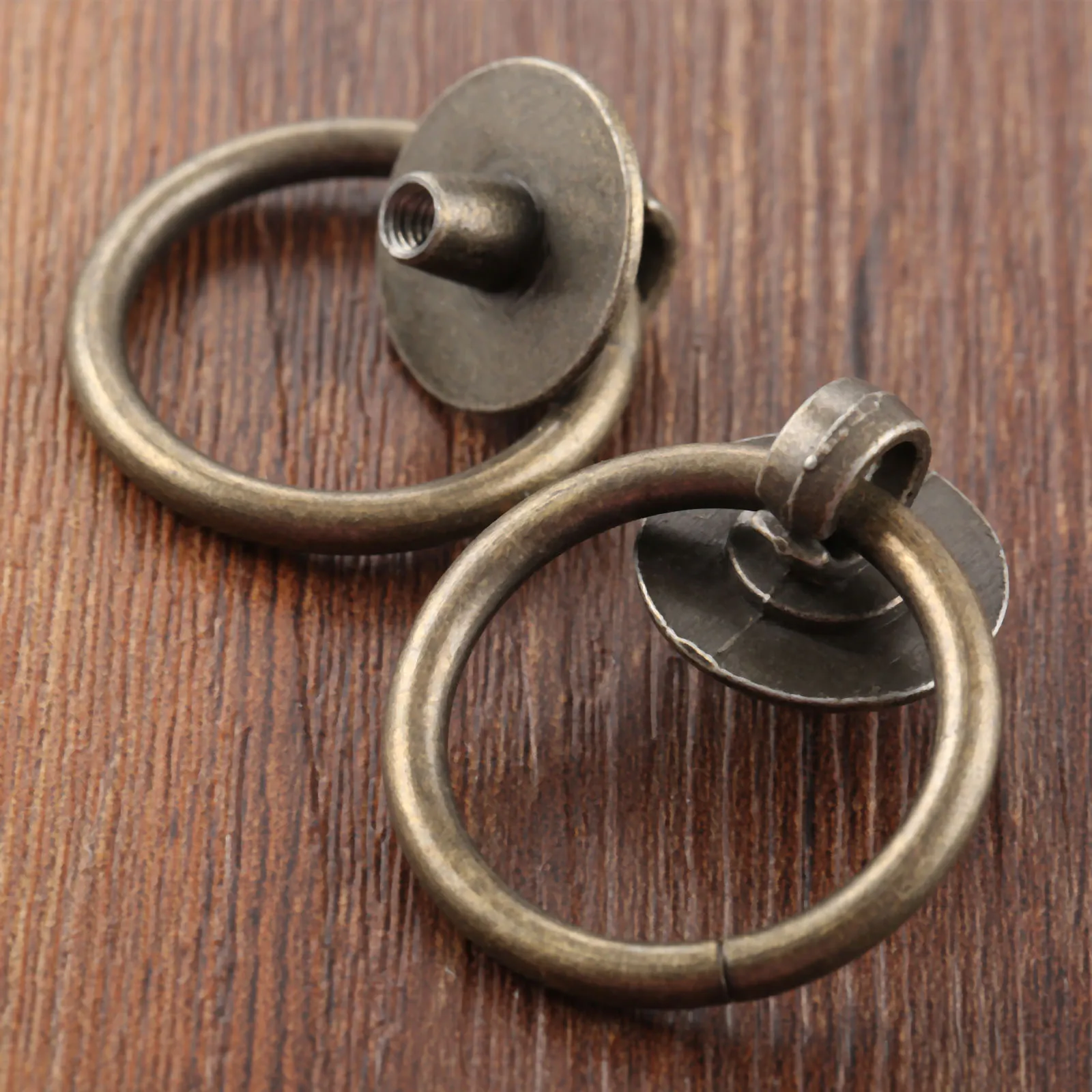 2Pcs Antique Vintage Furniture Handle Kitchen Cabinets Pull Handle Knobs Drawer Wardrobe Cupboard Door Ring Bronze Tone 40x30mm