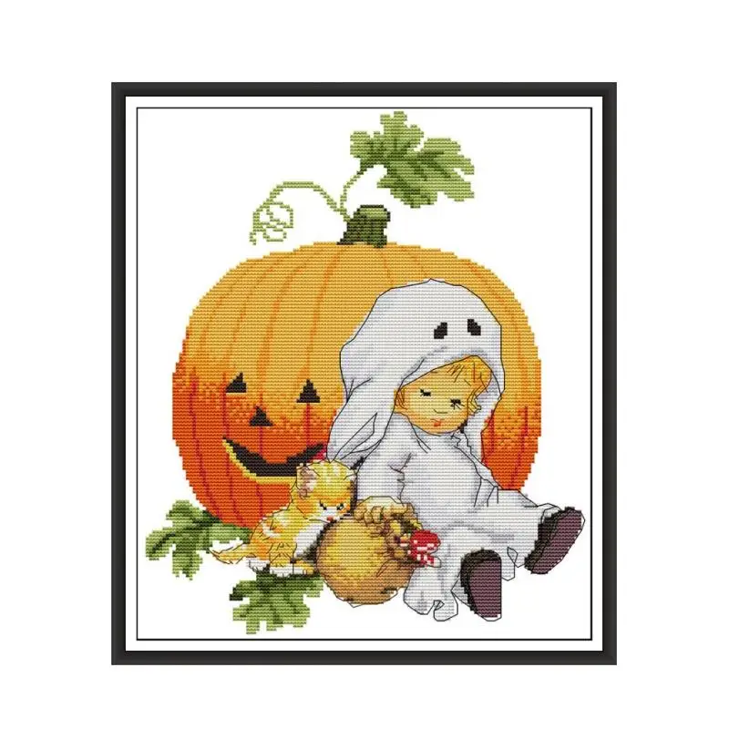 Halloween Gifts Lovely Baby Chinese Cross Stitch Kits Ecological Cotton Stamped Printed 14 11CT DIY Easy to Use Home Decoration