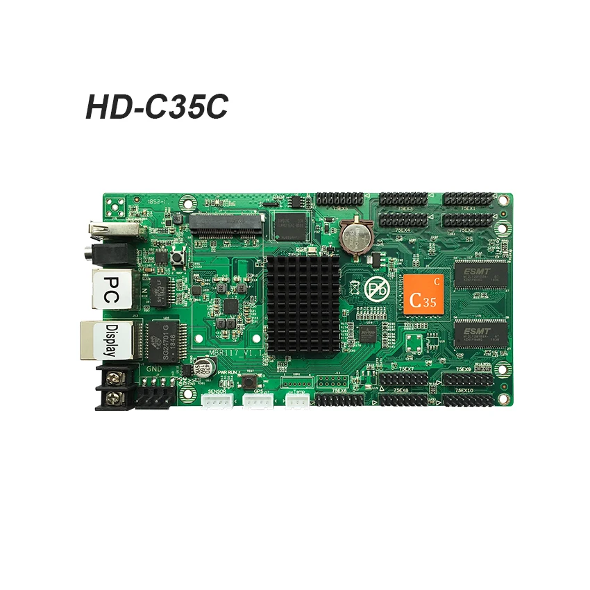 Asynchronous HD-C35 HUB75 1024*512 pixels,data interface RGB full color led display control card,Small size screen control card