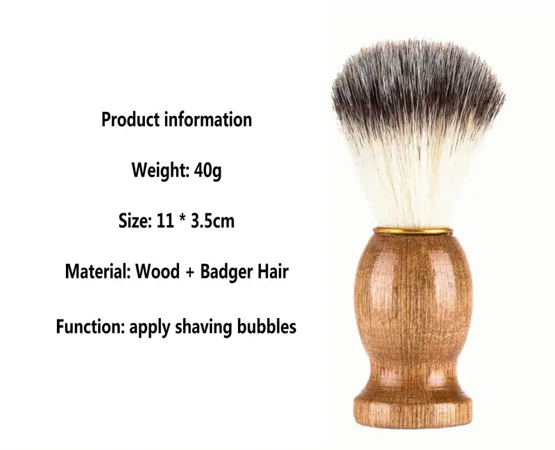 Men Shaving Beard Brush Hair Shave Wooden Handle Men's Facial Cleaning Appliance Pro Salon Tool Safety Razor Brush