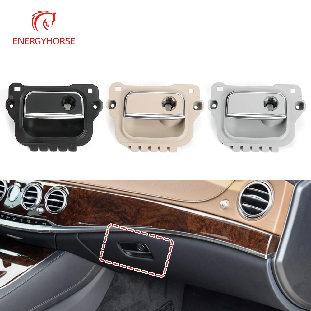 

Car Glove Box Lid Handle Open/Lock Puller Glove Boxs Toolbox Pull Cover with Hole for Mercedes Benz W222 S-Class 2014-2020