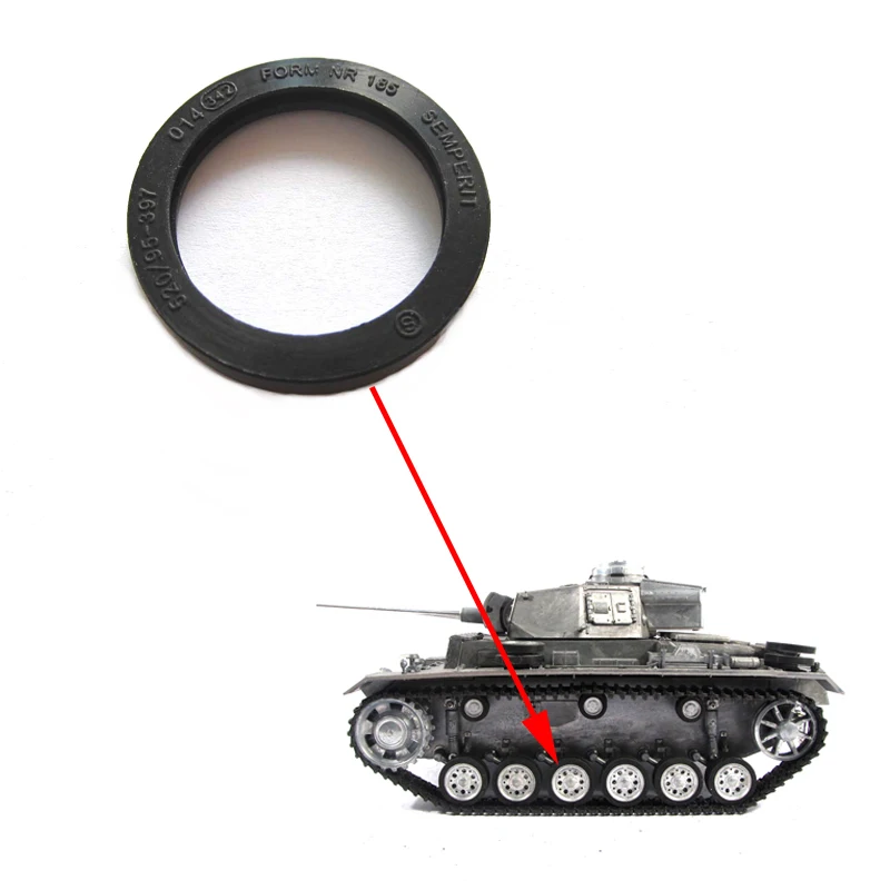 MATO 1/16 metal return rollers rubber treads tire set for German Panzer III RC tank MT023XJQ