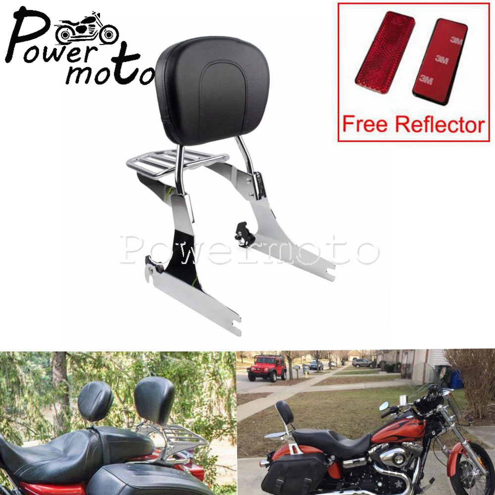 

Motorcycle Detachable Luggage Rack Rear Passenger Seat Backrest Sissy Bar For Harley Dyna Fat Bob Wide Super Glide FXD 2002-2005