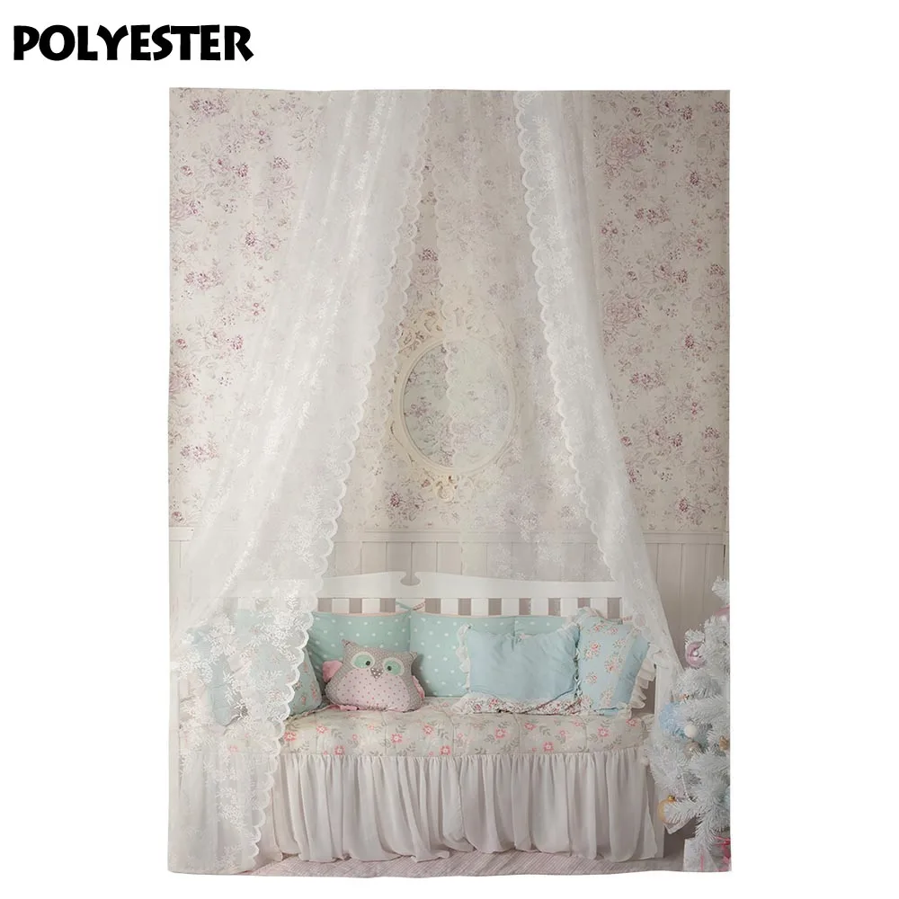 Allenjoy Cô Gái Phòng Ngủ Nhiếp Ảnh Backdrop Hoa Sofa Nền Photocall Buổi Chụp Ảnh Phòng Thu Để Chụp Vải