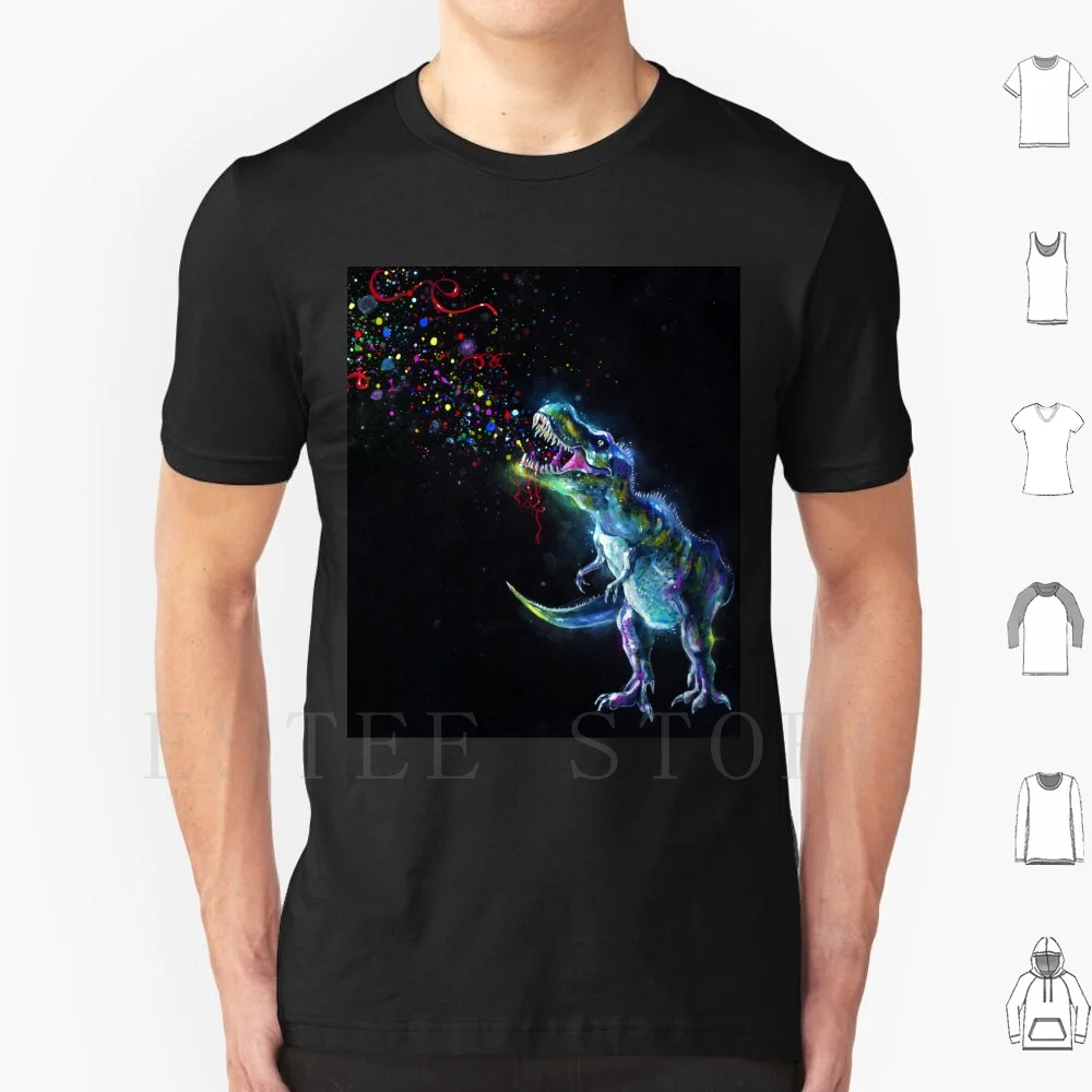 Crystal T-Rex T Shirt Cotton Men DIY Print Ordinary Space Crystal T Rex Emmiting Rainbow Party Sparkles Dinosaur Tyrannosaurus