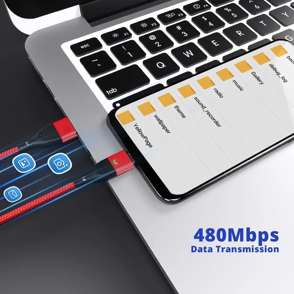 ANMONE-Câble de charge magnétique de type C, Micro USB, Chargeur magnétique pour Huawei, Samsung, Xiaomi, Android, Charge rapide