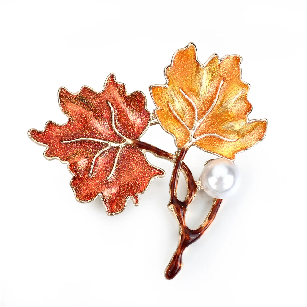 

2024 Trend Jewelry Vintage Maple Leaf Enamel Pin Brooches For Women Personalized Jewelry Women Accessories