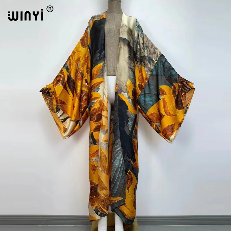 2022 Spring Women Fashion Print Long Sleeve Cardigan Female Blouse Loose Casual Cover Up Shirts Beach Kimono Blusas robe sexy