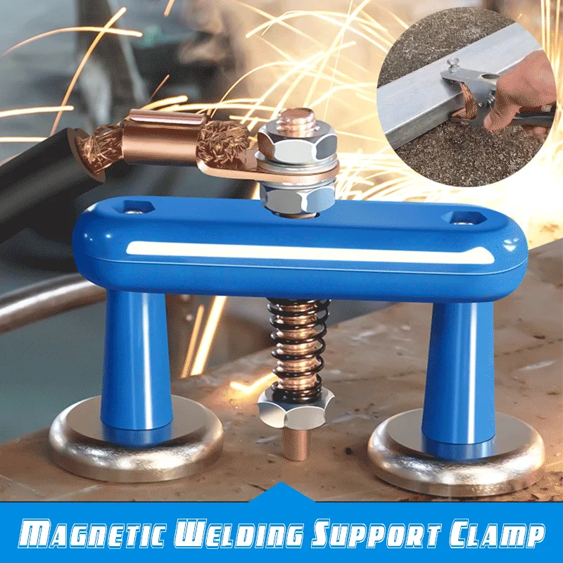 Double Head Magnetic Welding Support Clamp Stability Strongly Fixed Grounding Head With Iron Absorption Stone Dropshipping