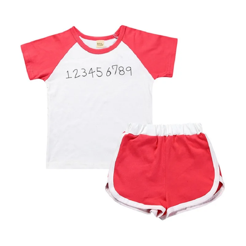 Toddler Boys Sets Summer Cotton Outwear Tshirts Top Kids Shorts Pants Outfits Baby Girl Clothes Tracksuits