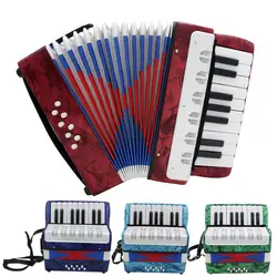 17 Key Professional Mini Accordion Educational Musical Instrument Cadence Band for Both Kids & Adult 3 Colors Optional