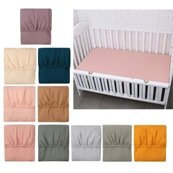 Sábana bajera de algodón para cama de bebé, Protector de cama, Funda de colchón de Color sólido, Unisex, para bebés, niños y niñas