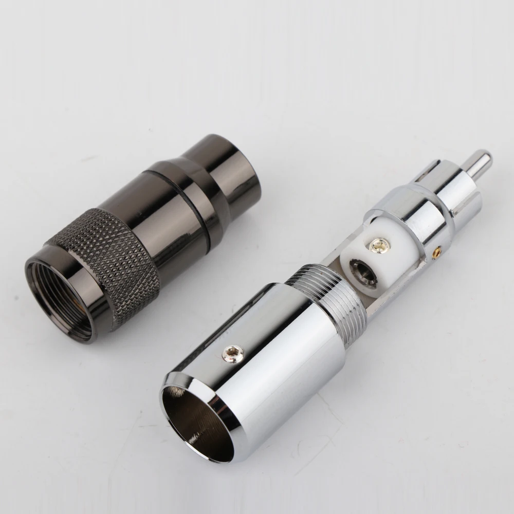 

R1753 4pcs Hi-End HiFi Rhodium Plated Unsolder RCA Terminal HIFI DIY Brass Plating Rhodium Audio Video Connectors TV Tuner RCA