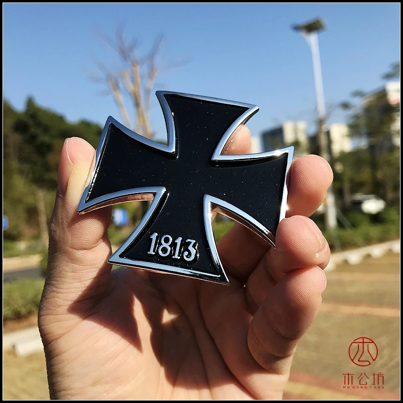 

3D металла 1813 Железный значок с крестом наклейка с эмблемой для автомобиля хром авто знак наклейка бампер наклейка для автомобилей SUV Грузовик Мотоцикл