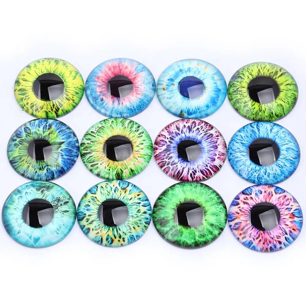 mixed pupil eye photo glass cabochon 8mm 12mm 14mm 16mm 20mm 25mm diy flatback handmade jewelry finding components