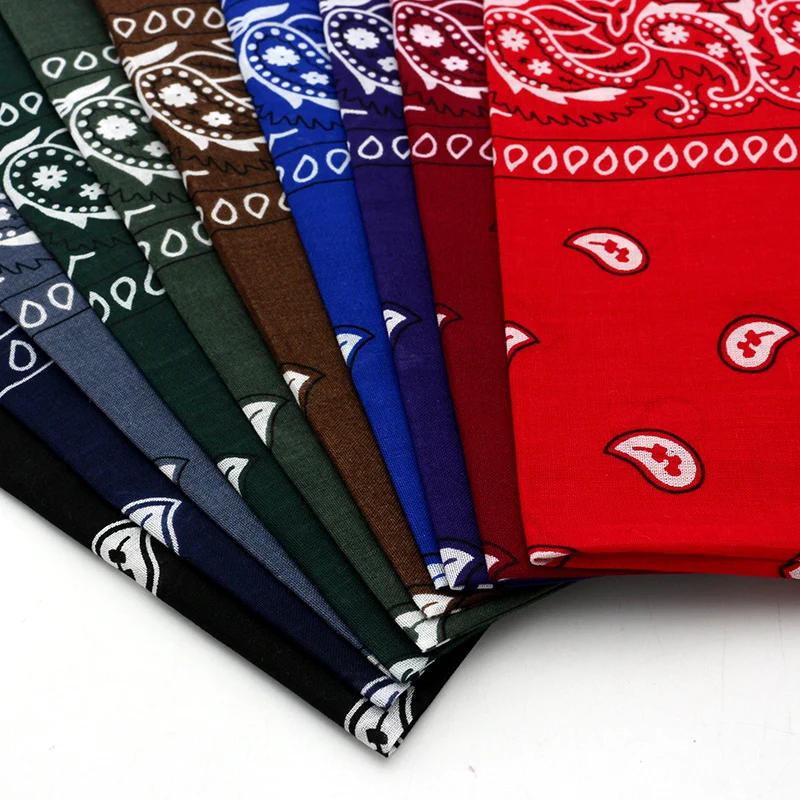 Hip Hop Cotton Basic Paisley Printed Bandana Men/Women/Dog Various Color Square Scarf Outdoor Sports Cycling Mask Headband