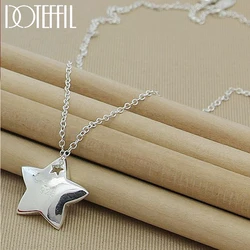 DOTEFFIL Genuine 925 Sterling Silver Star Pendant Necklace 18 inches Chain Fashion Jewelry Necklace For Women Hot Sale