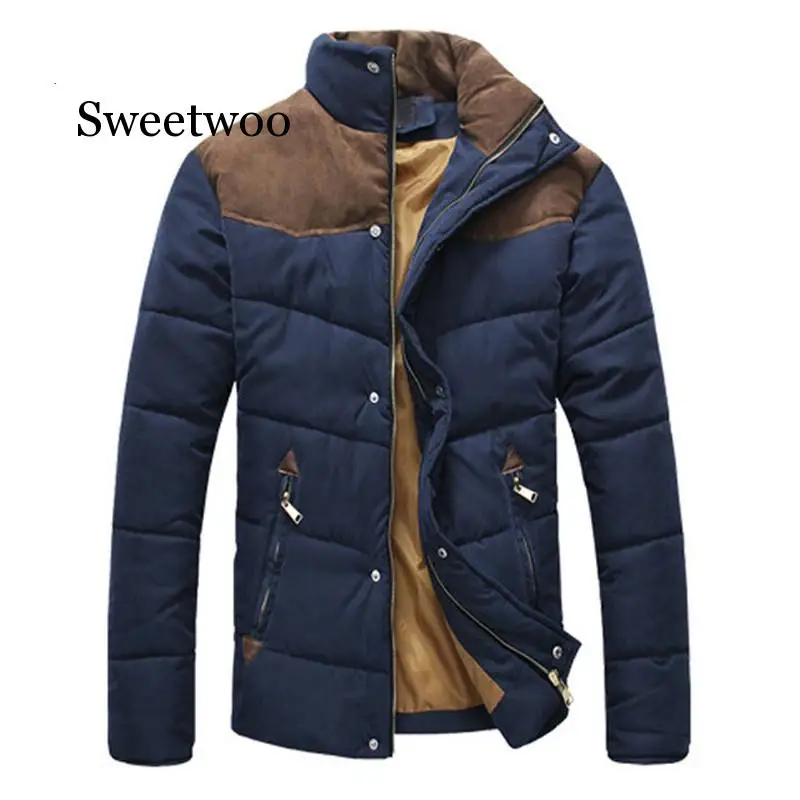 Winter Jacket Men Warm Casual Parkas Cotton Stand Collar Winter Coats Male Padded Overcoat Outerwear Clothing 4XL