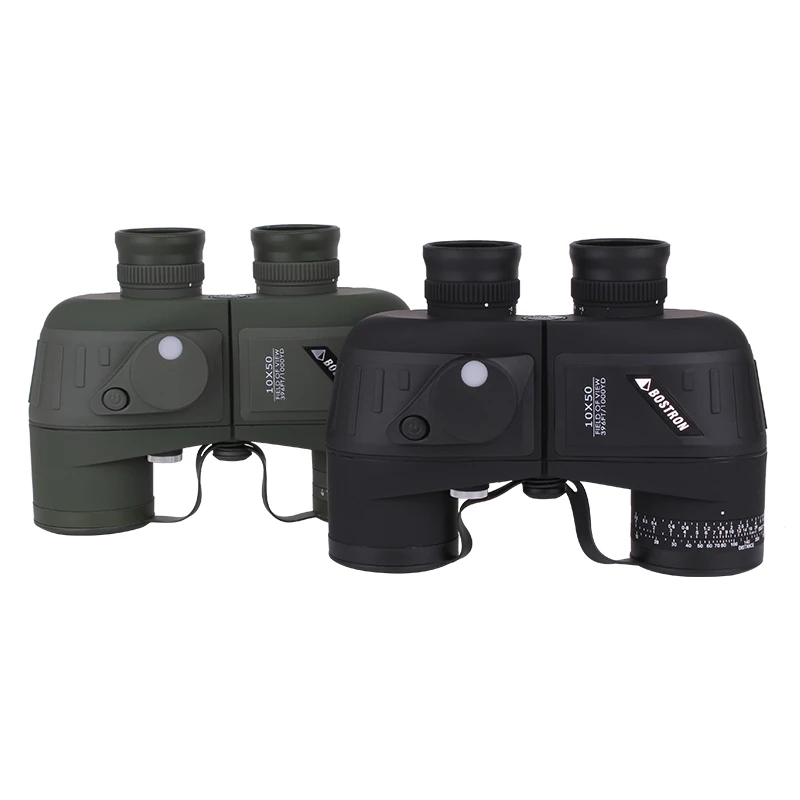 10X50 Porro Binoculars HD Military Marine Hunting Bird Watching Waterproof Telescope with Internal Rangefinder & Compass