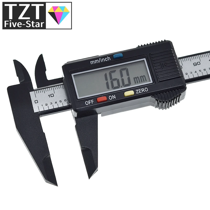 New Arrival 150mm 6 inch LCD Digital Electronic Carbon Fiber Vernier Caliper Gauge Micrometer Measuring Tool