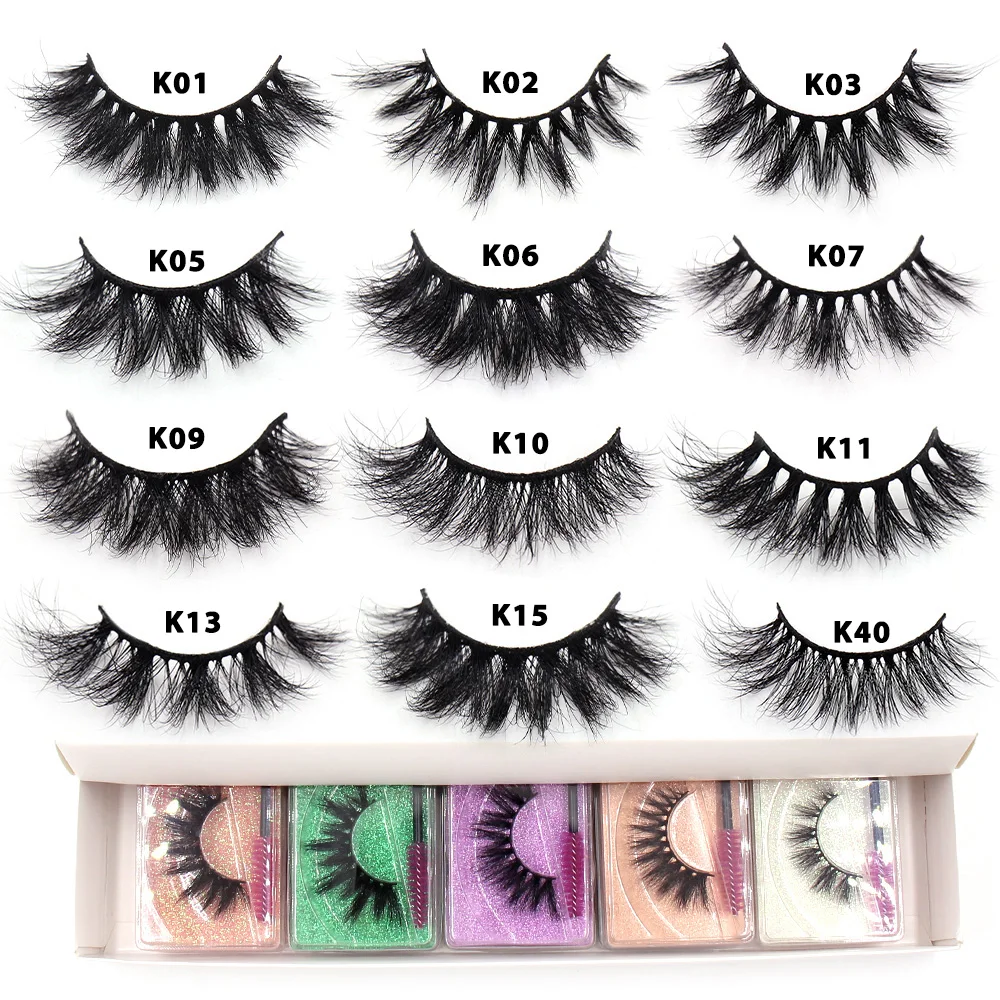 wholesale Mink Eyelashes 30/50/100pcs Natural False Eyelashes Fluffy Wispy  3D Mink lashes 100% Cruelty Free Mink Lashes makeup