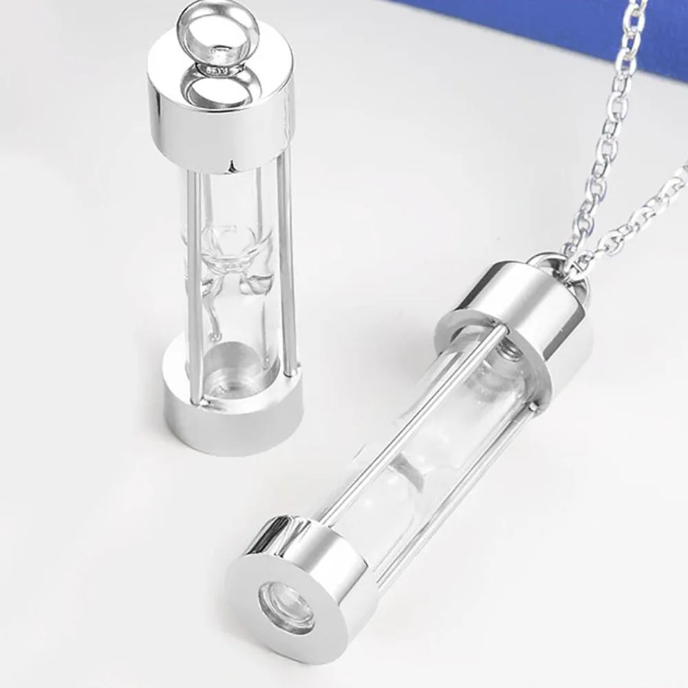 Stainless Steel Eternal Hourglass Urns Necklace For Ashes Cremation Jewelry Keepsake Memorial Pendant