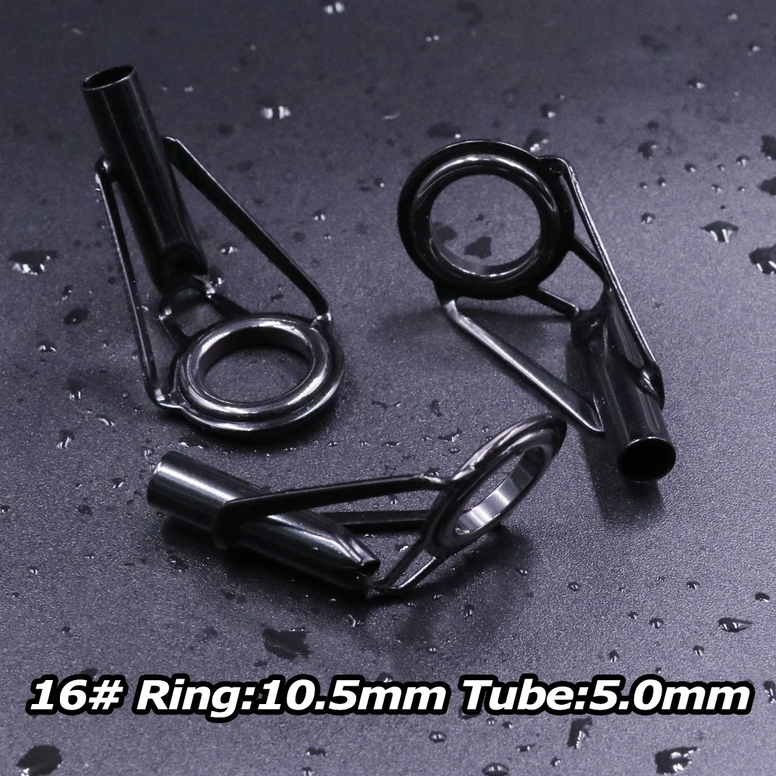 5 Stück Angelrute spitzen führungen Reparatur satz Edelstahl rahmen Keramik ringe schwarze Rute Bau führung Augen bau Reparatur 6 # ~ 16 #