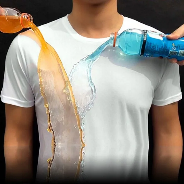 T-shirt impermeável anti-suja para homens, criativa, hidrofóbica, inoxidável, respirável, antiincrustante, secagem rápida, vestuário de segurança do
