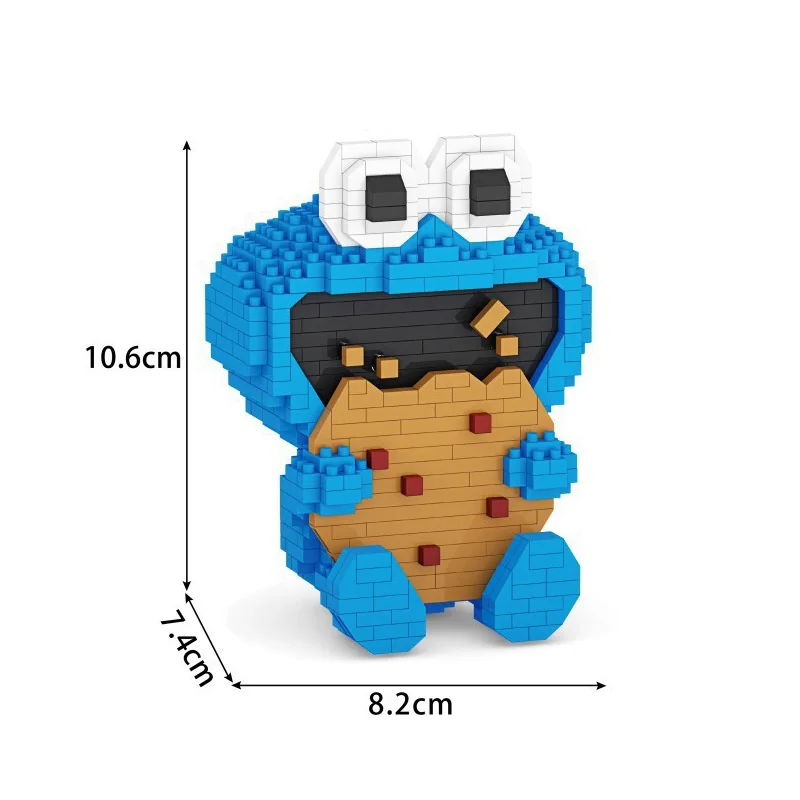 618 Uds + Mini bloques de construcción Micro ladrillos de diamante Elmo Cookie Monsters figuras de pájaros grandes modelo 3D para niños juguetes de