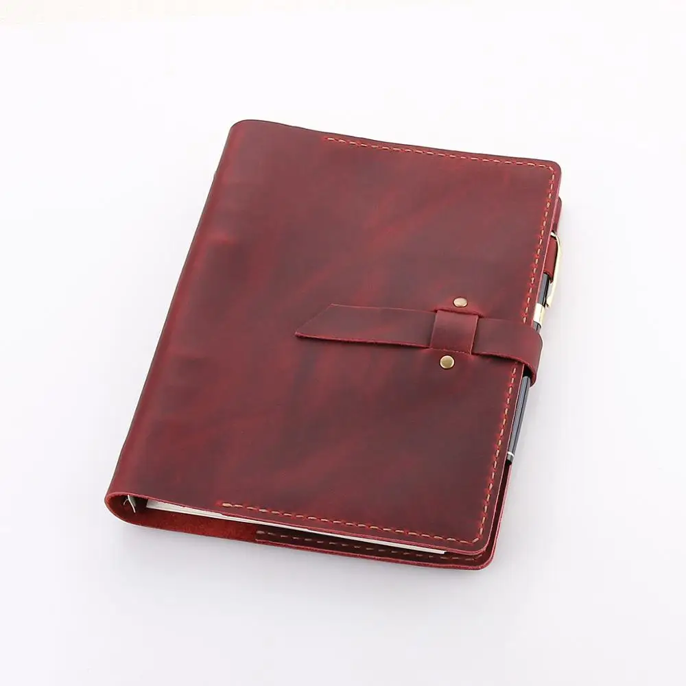 Personalized Leather A5 Refillable Ring Binder Travel Notebook